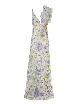Zimmermann Natura Feather Slip Gown In Blue Floral Size 0 / AU 8 for rent on The Volte - image 5