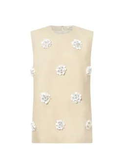 Oroton Flower Sequin Tunic Limestone Size 6 for rent on The Volte - image 4