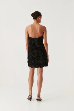 Aje Gazer Rosette Mini Dress Black Size 8 for rent on The Volte - image 2