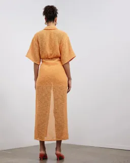 Camilla & Marc Clementine Twist Midi Dress Persimmon Size 10 for rent on The Volte - image 3