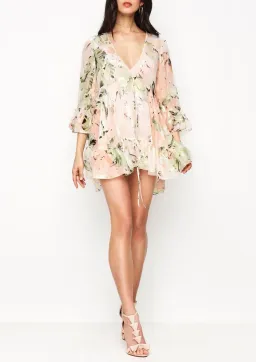 Alice McCall Silk Metallic Little Juliet Mini Dress Floral Size 4 for rent on The Volte - image 1