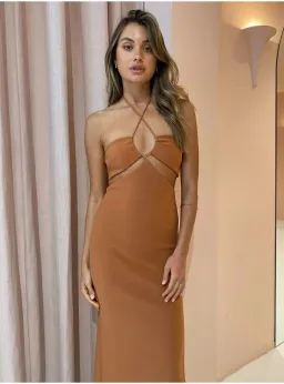 Bec & Bridge Alba Dress Terracotta Size AU 8 for rent on The Volte - image 2