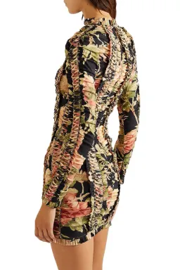 Zimmermann Espionage Lace Up Pencil Dress Black Peony Size 0 / AU 8  for rent on The Volte - image 2