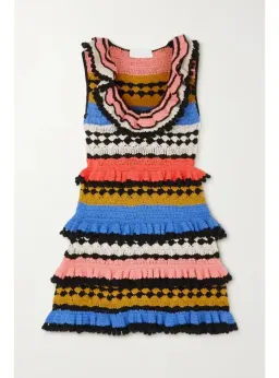 Zimmermann Tiggy Frill Mini Dress Navy Multi Size 2 / AU 12  for rent on The Volte - image 3