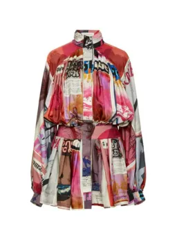 Zimmermann Wavelength Sleeve Mini Dress Pink Poster Print Size 0 / AU 8  for rent on The Volte - image 4
