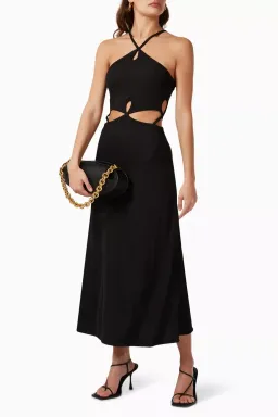 Christopher Esber  Looped Cutaway Sleeveless Dress Black Size 10 AU for rent on The Volte - image 1