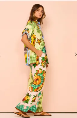 Alemais  Lemonis Silk Shirt and Pants Set Multi Size 12  for rent on The Volte - image 3