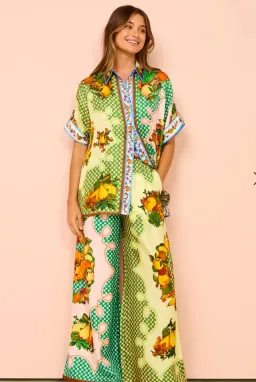 Alemais  Lemonis Silk Shirt and Pants Set Multi Size 12  for rent on The Volte - image 5