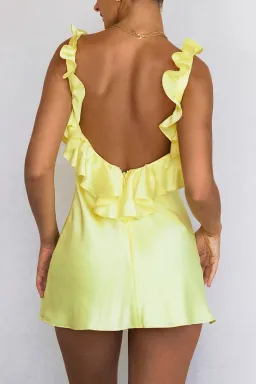 House Of CB Tink Mini Dress Yellow Size XS/AU 6  for rent on The Volte - image 3