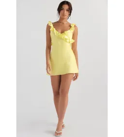 House Of CB Tink Mini Dress Yellow Size XS/AU 6  for rent on The Volte - image 1