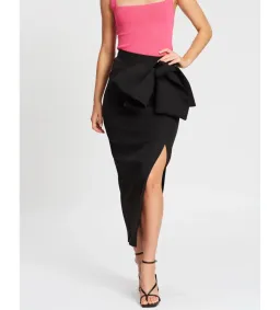 By Johnny Betina Bow Split Skirt Black Size 8  for rent on The Volte - image 1