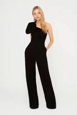 Sheike Fairmont One Shoulder Jumpsuit Black Size 14 for rent on The Volte - image 1