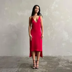 Dion Lee Fine Line Cami Slip Dress Red Size 8 for rent on The Volte - image 5