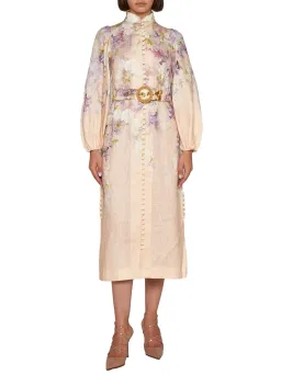 Zimmermann Lyrical Buttoned Midi Dress in Dreamy Floral Size 1/ AU 10 for rent on The Volte - image 1