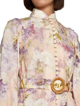 Zimmermann Lyrical Buttoned Midi Dress in Dreamy Floral Size 1/ AU 10 for rent on The Volte - image 3