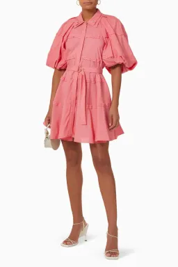 Acler Bowdon Mini Dress in Dusty Pink Size 12 for rent on The Volte - image 1