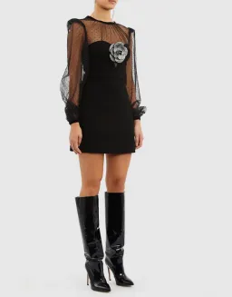 Rebecca Vallance Yvonne Flower Dress Black Size 10 for rent on The Volte - image 2