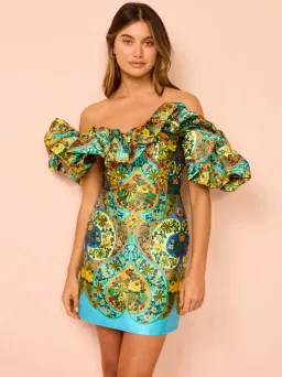 Alemais Sofie Off Shoulder Dress Multi Size 12 for rent on The Volte - image 4
