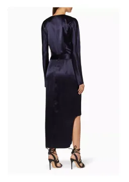 Dion Lee Silk Contour Tie Dress Navy Size 6 for rent on The Volte - image 7
