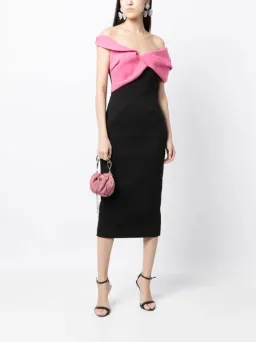 Rachel Gilbert Matteo Sleeveless Dress Pink/Black Size 0 / AU 6 for rent on The Volte - image 2