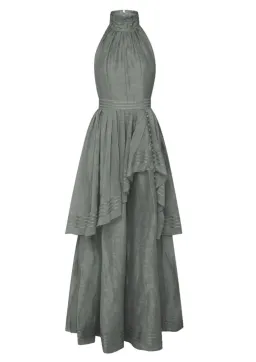 Aje Sienna Maxi Dress Grey Size 6 for rent on The Volte - image 1