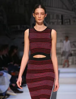 Dion Lee Striped Knit Cut Out Midi Dress Multi Size 10 for rent on The Volte - image 2