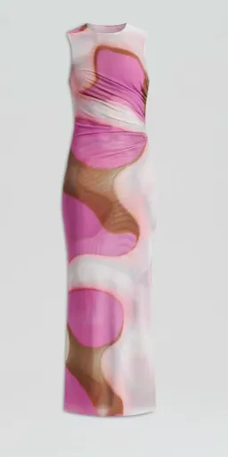 Scanlan Theodore Italian Watercolour Dress Pink Tan Size AU 6 for rent on The Volte - image 4