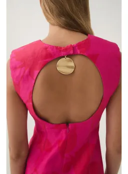 Aje Cove Pendant Mini Dress Florescent Rose Size AU 10 for rent on The Volte - image 3