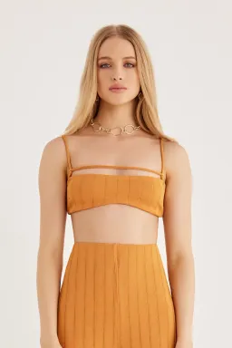 Rumer Matilda Crop & Pants Set Orange Size 8 for rent on The Volte - image 2