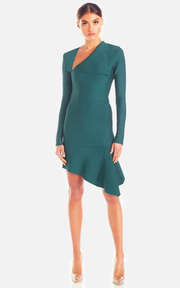 MISHA Donna Mini Bandage Dress Teal Size 12 for rent on The Volte - image 1