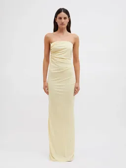 Christopher Esber Odessa Arced Side Strapless Gown Butter Size 6 for rent on The Volte - image 1