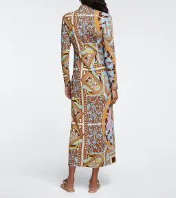 Tory Burch Mock Neck Midi Dress Print Size 4 for rent on The Volte - image 2