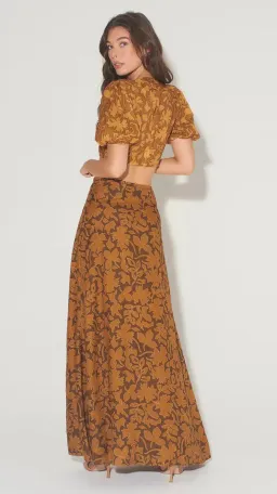  Hansel And Gretel Greer Top And Freya Skirt Set In Gold Leaf Size Xs / Au 6 for rent on The Volte - image 3