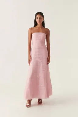 AJE Soundscape Maxi Dress Chalk Pink Size 8  for rent on The Volte - image 1