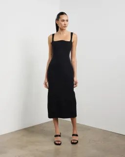 Camilla And Marc Ilona Midi Dress Black Size 12 for rent on The Volte - image 1