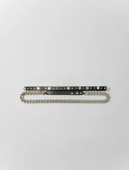 Maje Double Leather and Chain Belt in Black Size 2 /AU 10 for rent on The Volte - image 1