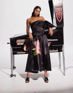 Alemais Regent Noir Gown Black Floral Size 8 for rent on The Volte - image 7