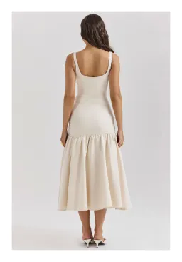 House Of CB Amore Vintage Cream Dropped Waist Midi Dress Cream Size XS / AU 6 for rent on The Volte - image 4