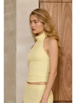 With Harper Lu Textured Halter Set in Limoncello Size AU 8 for rent on The Volte - image 5