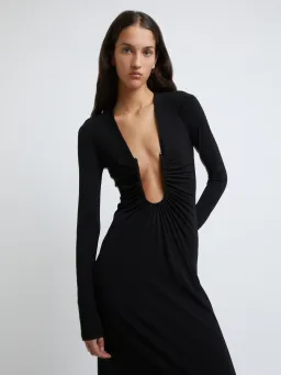 Christopher Esber Arced Palm Long Sleeve Dress in Black Size 8 for rent on The Volte - image 2