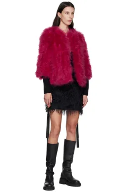 Yves Salamon Pink Feather Jacket Crazy Pink Size S / AU 8 for rent on The Volte - image 3