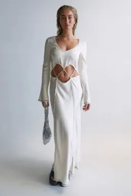 Bec & Bridge Naomi Long Sleeve Maxi Dress Ecru Size 8 for rent on The Volte - image 4