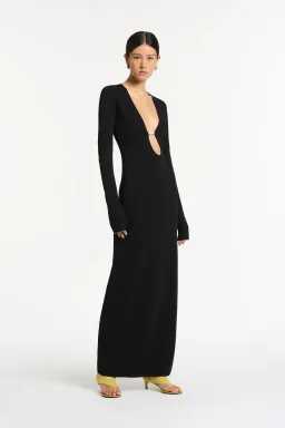 Sir the Label Kinetic Beaded Long Sleeve Maxi Dress Black Size 0 / AU 6 for rent on The Volte - image 1