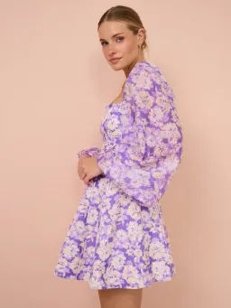 Acler Ardanary Mini Dress In Violet Imprint Size 12 for rent on The Volte - image 4