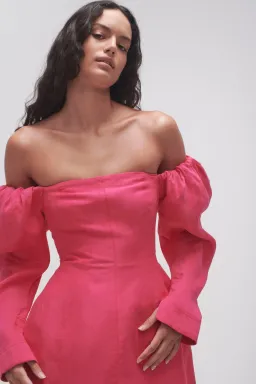 Aje Baret Sleeved Mini Dress Hot Pink Size 8 for rent on The Volte - image 2