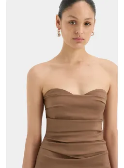 Sir the label Alba Strapless Gown in Mocha Size AU 8 for rent on The Volte - image 4
