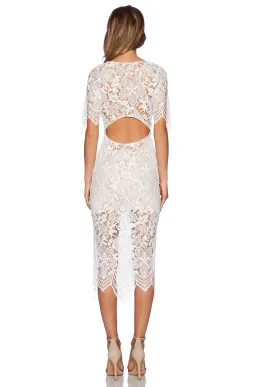 For Love and Lemons Luna Midi Dress White Size 10 for rent on The Volte - image 3