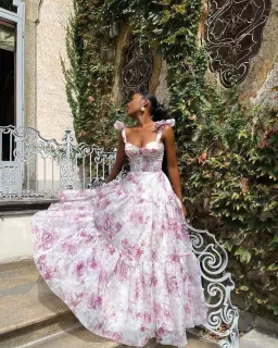 Milla Pink Peony Tenter Floral Maxi Tie-up Dress Floral Size AU 6 for rent on The Volte - image 3