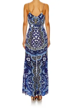 Camilla Under the Medina Moon Wide Leg Jumpsuit Blue Print Size 10 for rent on The Volte - image 3