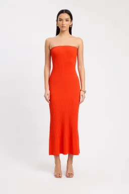 Kookai Serah Strapless Dress Mimosa Orange Size 10 for rent on The Volte - image 1
